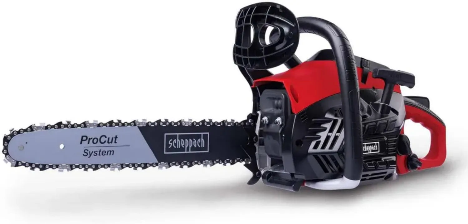 Scheppach Benzin-Kettensäge PCS38, 35 cm Schwert, einfache Startfunktion, 1,8 PS, 21 m/s, automatische Ölschmierung