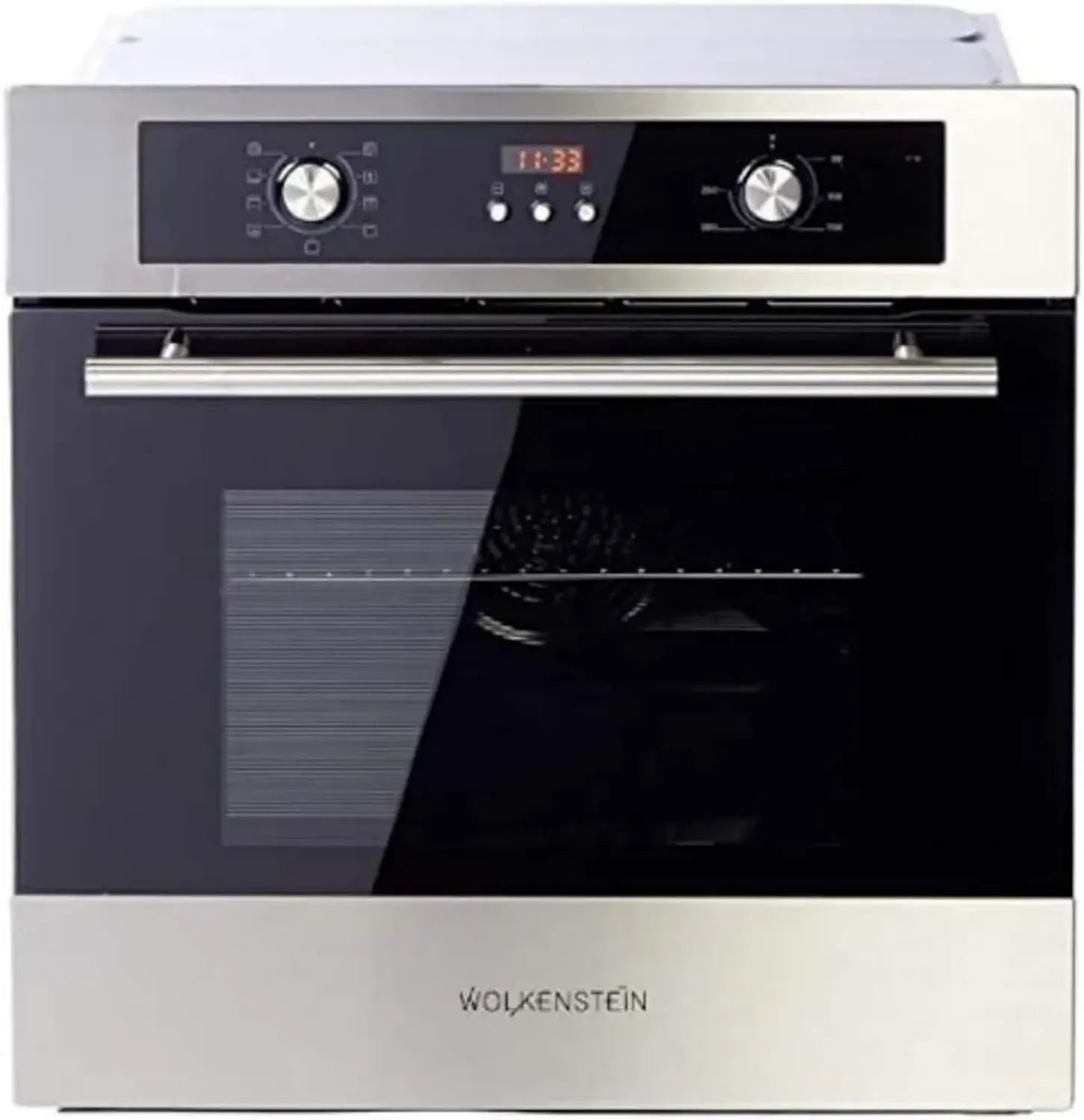 WOLKENSTEIN Einbau-Backofen 70L - Heißluft, Umluft & Grill, Teleskopauszüge, Timer, Edelstahl