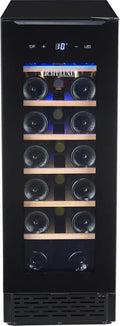 Kompakter Weinkühlschrank 30cm, 20 Flaschen, UV-Schutz, Holzregale, Leise 37 dB