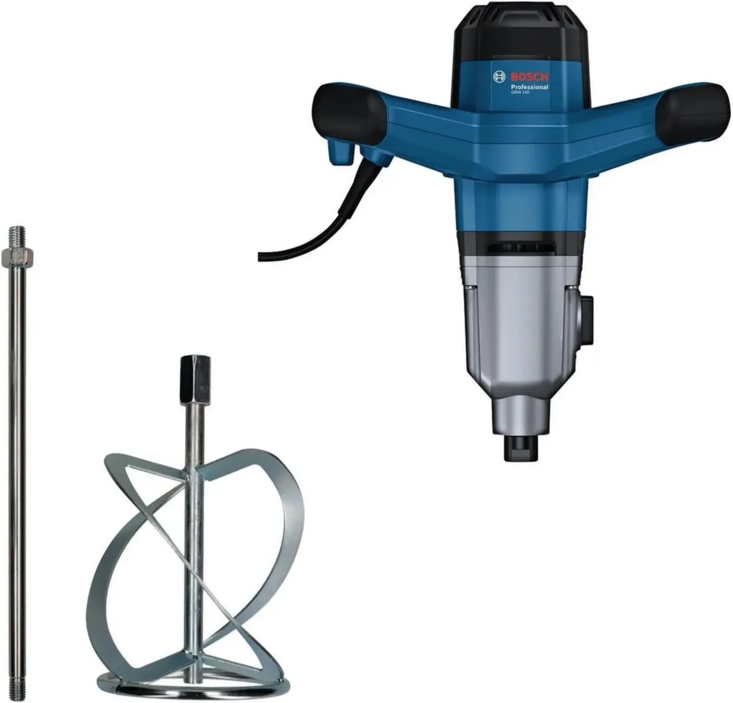 Bosch Professional Rührwerk GRW 140 mit 2-Gang-Getriebe, leistungsstarkem 1400-W-Motor und M14 Rührkorb, 140 mm