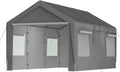 Robustes Carport-Garagenzelt, Grau, Winterfest mit Fenster und Abnehmbaren Wänden, Ideal für Auto, SUV, Boot & LKW