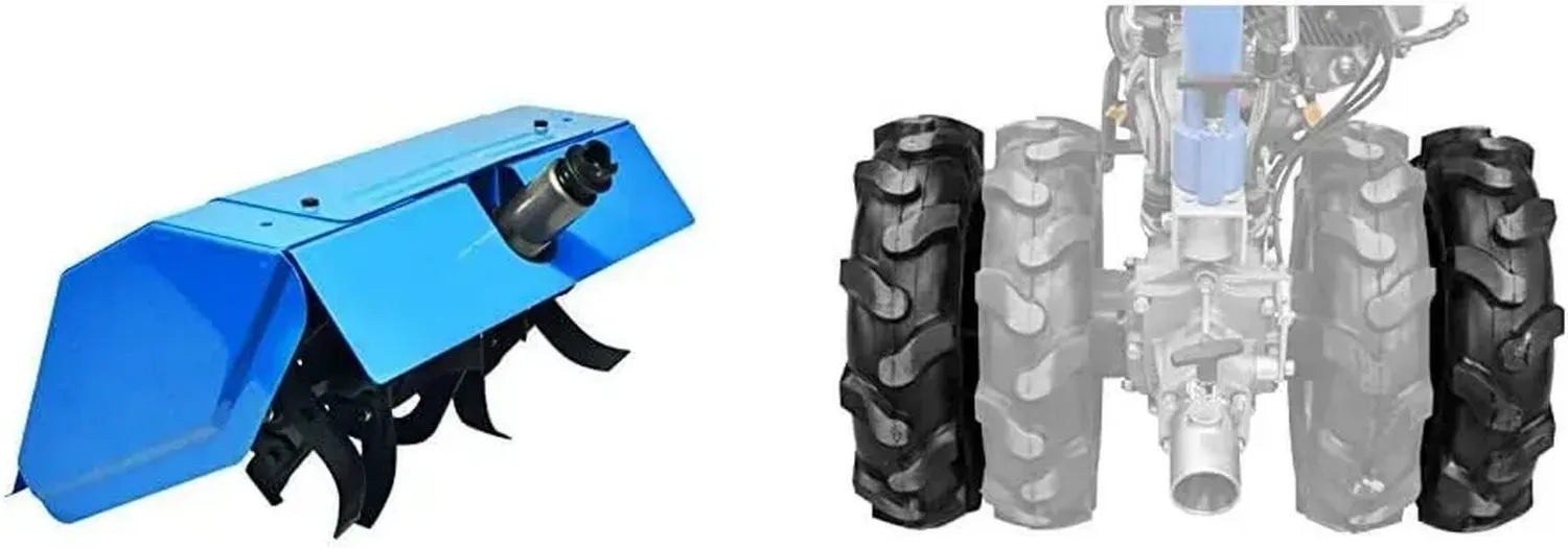 Güde GGF 620 Gartenfräse mit Doppelbereifung und Adapter, 575 mm Breite, 200 mm Tiefe