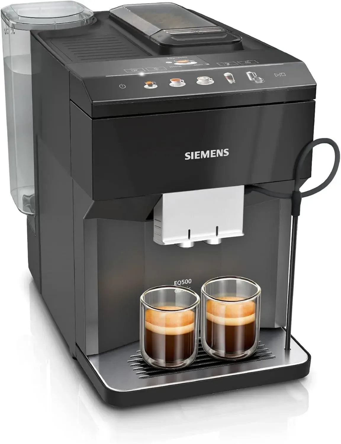 Siemens EQ500 Kaffeevollautomat mit App-Steuerung und Cold Brew Funktion, Farbdisplay, Doppeltassen-Option, automatische Dampfreinigung, einfache Pflege, Schwarz