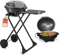 Elektrischer BBQ Grill 2in1 mit Deckel und Thermometer für Balkon