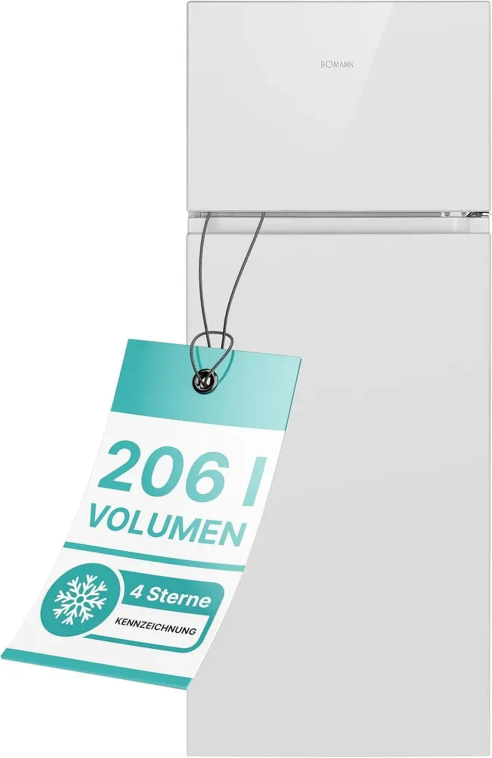 Bomann Kühlschrank mit Gefrierfach, 206L, Energieklasse A+, wechselbarer Türanschlag