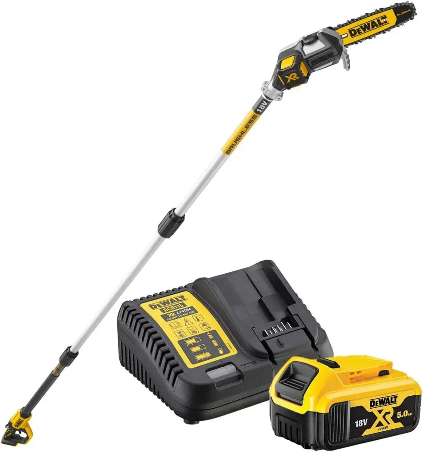 DEWALT Akku-Hochentaster 18V XR, Multicolor, inkl. 5,0Ah Li-Ion Akku