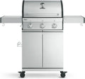 BURNHARD 3-Brenner Gasgrill aus Edelstahl mit Abdeckung und klappbaren Seitentischen - FRED Basic