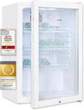 Exquisit Glastürkühlschrank 118L mit Schloss und Umluft