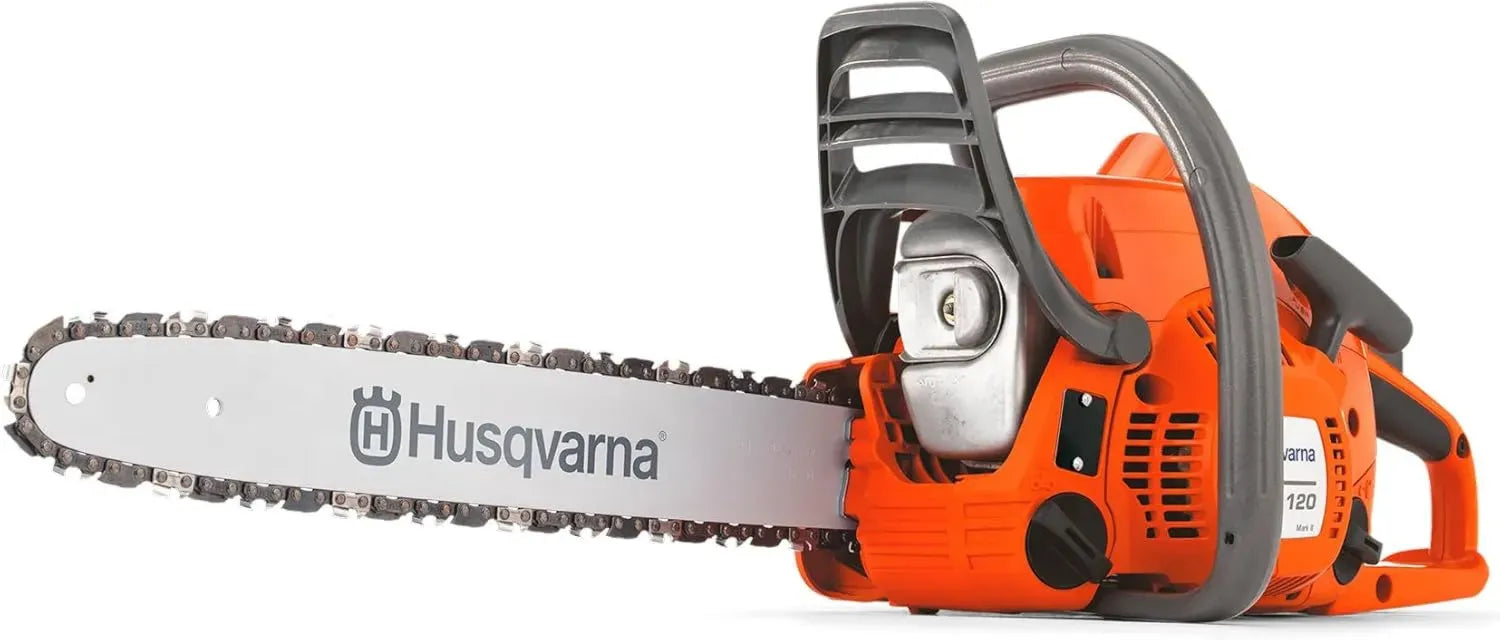 Husqvarna 120 Mark II Benzin-Kettensäge - Leistungsstarker Motor, Effiziente LowVib-Technologie, Perfekt für Heimwerker