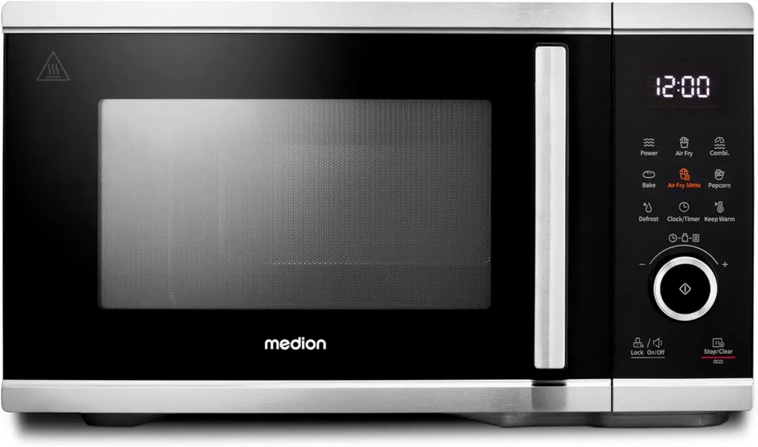 MEDION 3-in-1 Mikrowelle mit Heißluft und Fritteusenfunktion, 25L, 1500W