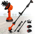 Elektrische Gartenfräse mit Akku, 2-in-1 Bodenbearbeitung und Unkrautentfernung, 21V Dual-Akku, 4 gehärtete Stahlmesser, 10cm Arbeitstiefe