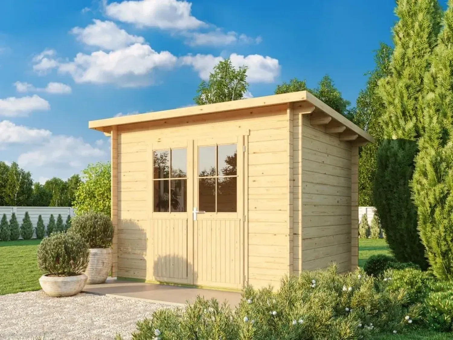 Gartenhaus Ezra 2D mit Pultdach, ohne Werkbehandlung