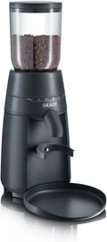 GRAEF Elektrische Kaffeemühle CM702 - 250g Bohnenbehälter, Edelstahl-Kegelmahlwerk, 24 Feinheitsgrade, Siebträger-kompatibel, Bis zu 12 Tassen, Schonendes Aroma, Schwarz