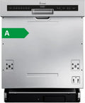 KKT Kolbe 60 cm Teilintegrierbarer Geschirrspüler, Edelstahl, LED-Licht, Automatische Türöffnung, Höhenverstellbar, 7 Programme, 14 Maßgedecke
