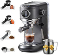 Multifunktionale Edelstahl-Kaffeemaschine: Espresso, Dampfstab & Milchaufschäumer