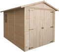 Geräumige Holzgarage mit Fenstern, 6 m² - Naturholz Werkstatt und Geräteschuppen