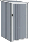 Tidyard Metall Garten-Geräteschuppen, Outdoor Schrank, Grau 87x98x159 cm, Verzinkter Stahl