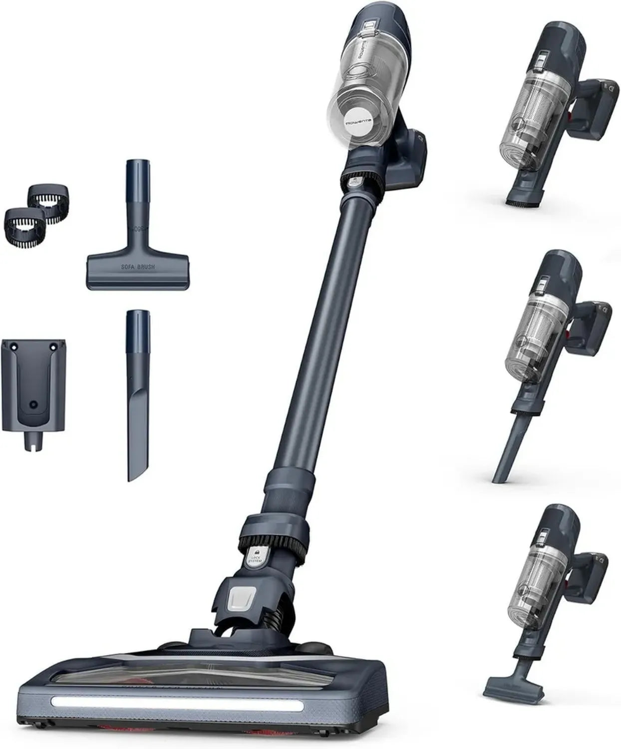 Rowenta X-Pert 6.60 Kabelloser Staubsauger, 100W, 45 Minuten Laufzeit, LED-Bürstenkopf, leicht, 0,55 l Behälter, inkl. Zubehör, schwarz