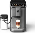 Kompakter Kaffeevollautomat mit Milchsystem, 20 Bar Druck, 15-stufiges Kegelmahlwerk, Touchscreen & PID-Temperaturregelung, Automatische Reinigung, 5 Getränke auf Knopfdruck: Latte, Cappuccino & mehr