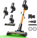 Kabelloser Staubsauger 450W, 50000Pa Saugkraft, 50 Min Laufzeit, Anti-Tangle Bürste, Leicht, für Hartböden & Teppiche