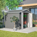 Grau Stahl Gerätehaus mit Schiebetür, 8x6FT Wetterfestes Gartenschuppen