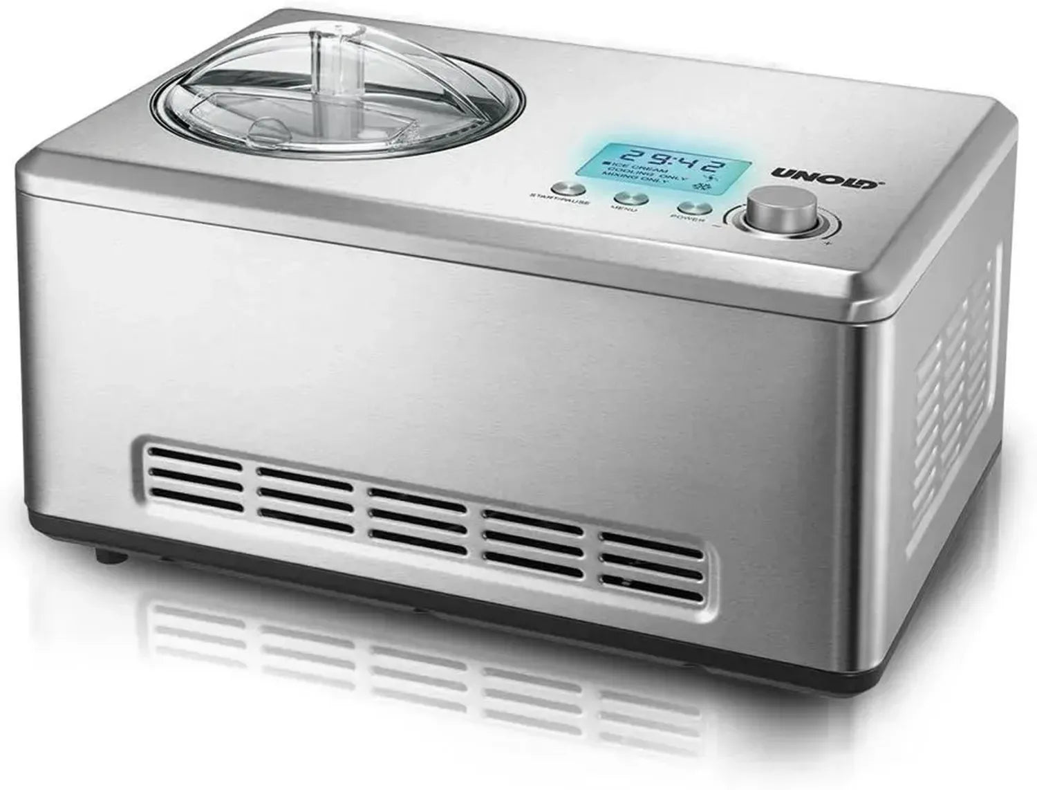 Unold Eismaschine Nobile mit selbstkühlendem Kompressor, 2L Edelstahl, LCD-Display