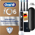 Oral-B iO Serie 6 Plus Elektrische Zahnbürste, 3 Bürstenköpfe, 5 Reinigungsmodi, Reiseetui, Schwarz