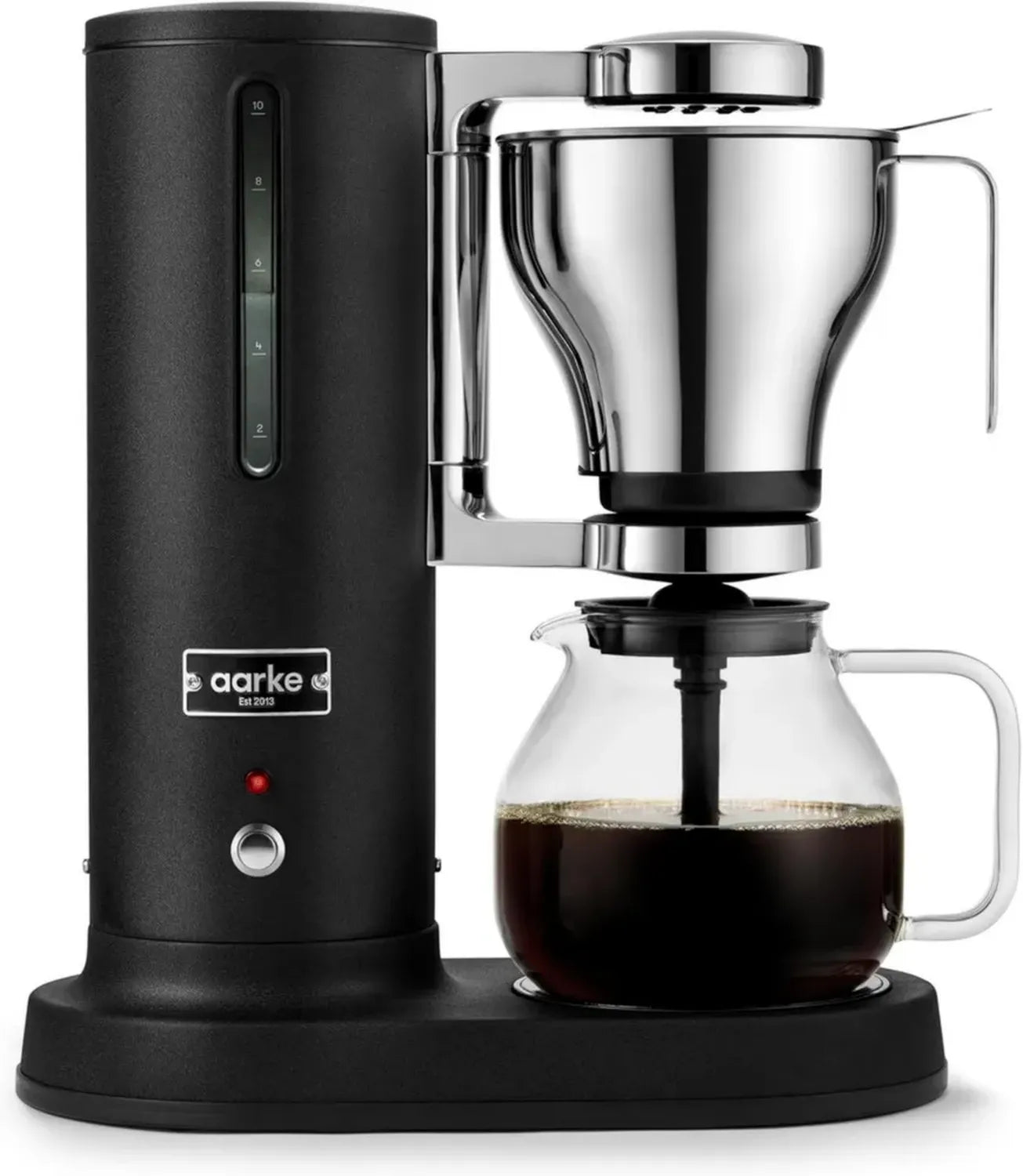 Aarke Elektrische Filterkaffeemaschine, 1,25L Glaskaraffe, 10 Tassen, Warmhaltefunktion, Modernes Design, ECBC-Zertifizierung, Mattschwarz