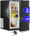 Leiser 53L Absorber-Kühlschrank mit Schloss, 12V und 230V für Camping und Wohnmobil, Schwarz
