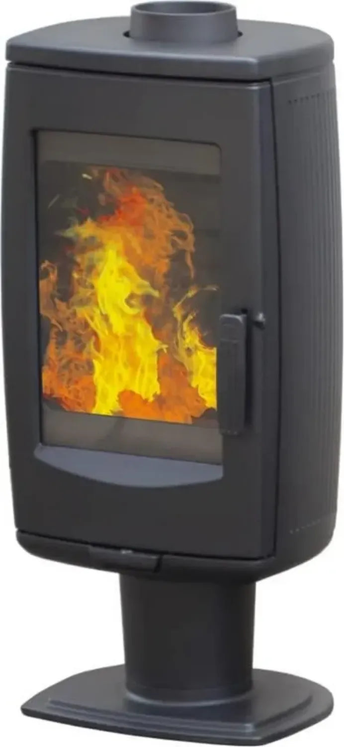 Energiesparender Gusskaminofen Plamen Aria Schwarz, Raumluftunabhängig, 8kW