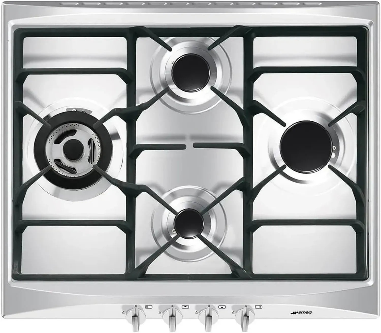 SMEG Gaskochfeld Edelstahl/Schwarz - Modell SR264XGH2
