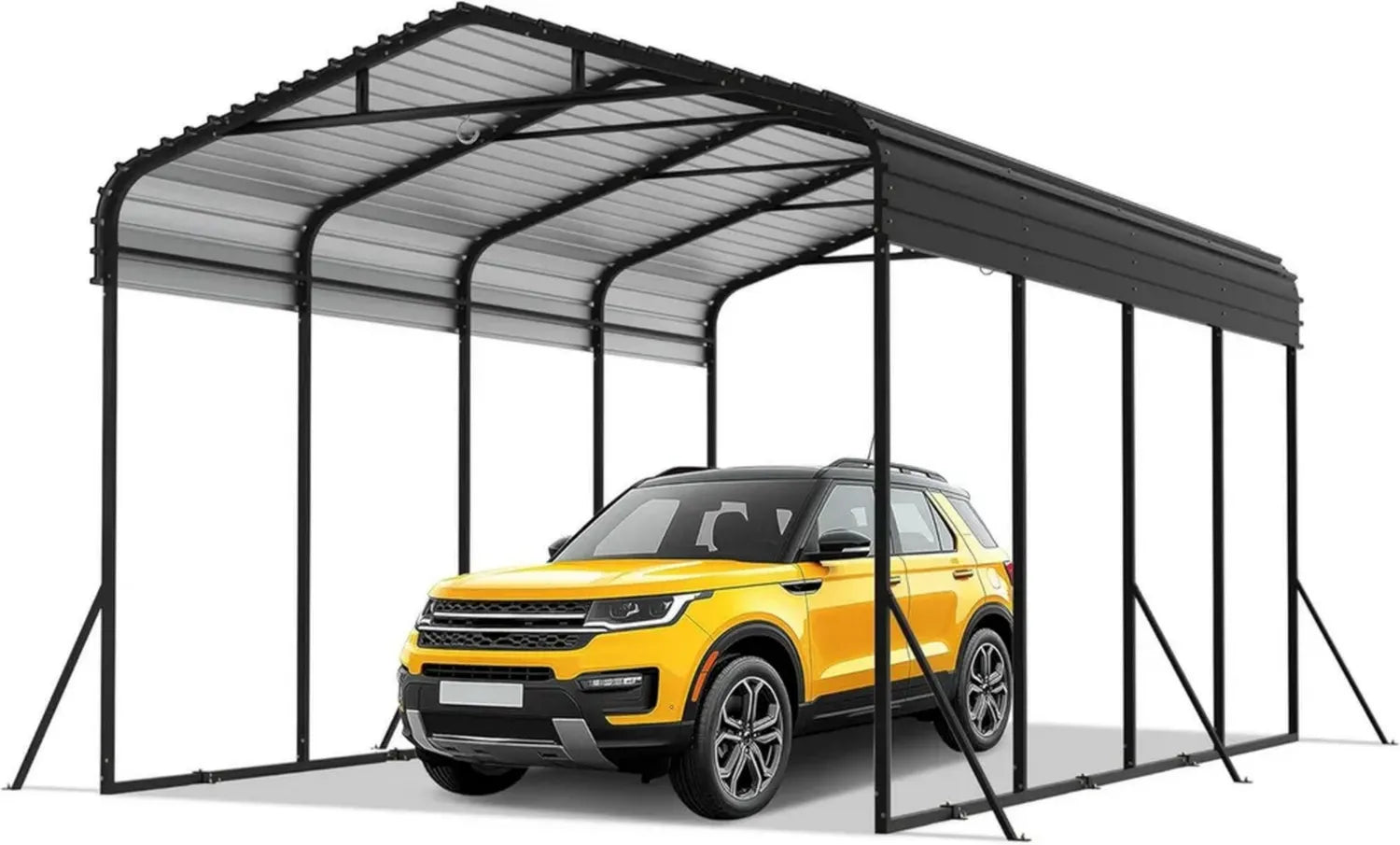 Robustes Metall-Carport 370x600 cm mit Spitzdach und UV-Schutz
