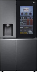 LG GSXV90MCAE Side-by-Side Kühlschrank mit InstaView und Wasserspender, 635L, Energieklasse E, Festwasseranschluss, Schwarz