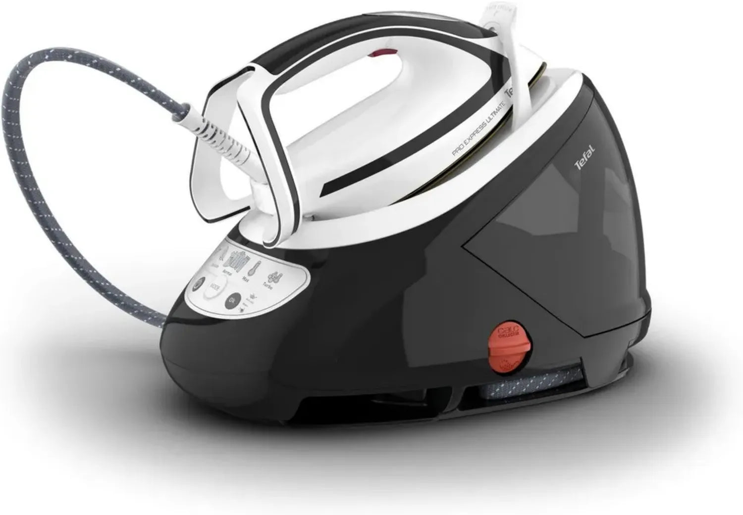 Tefal Ultimate Dampfbügelstation, 8-Bar Druck, 520 g/Min. Dampfstoß, 1,9 L Tank, Antikalk, Schwarz/Weiß
