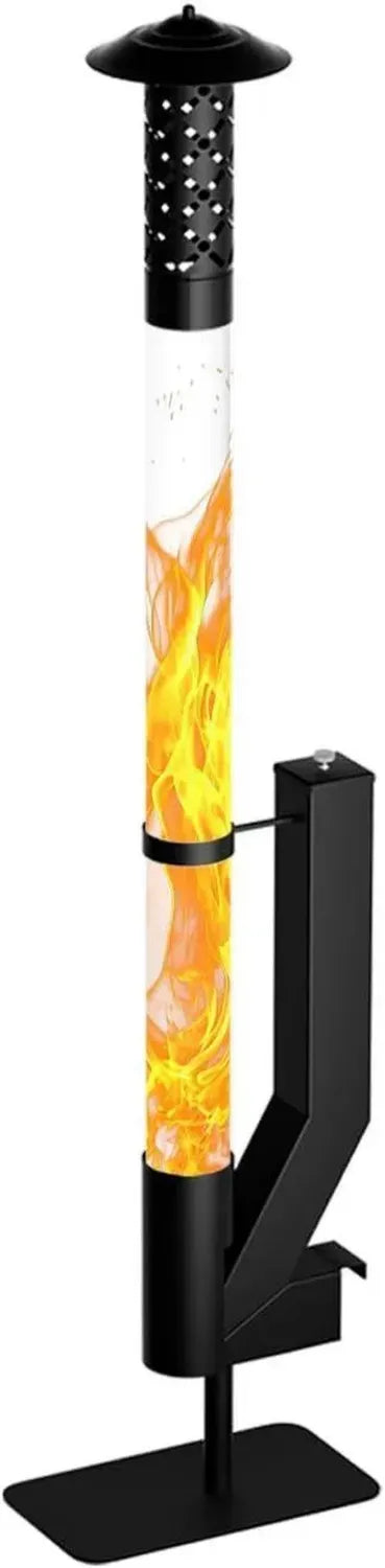 Edelstahl Feuersäule - Outdoor Heizstrahler und Pelletfackel für Garten und Terrasse
