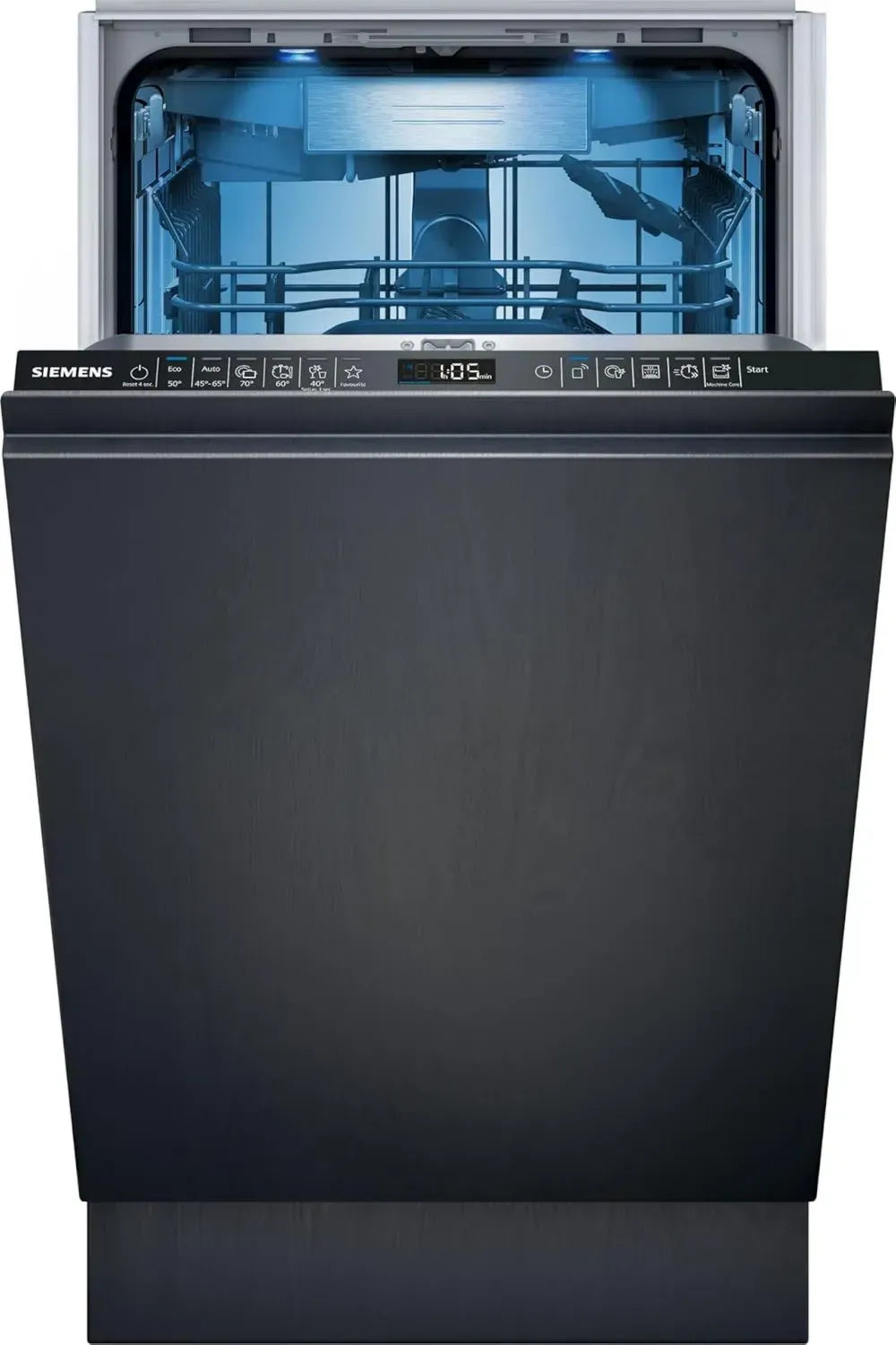 Siemens SR65ZX22ME iQ500 Vollintegrierter Geschirrspüler, 45 cm, Besteckschublade, Schnellprogramm, Energieeffizienz, extra leise, aquaStop, Innenbeleuchtung
