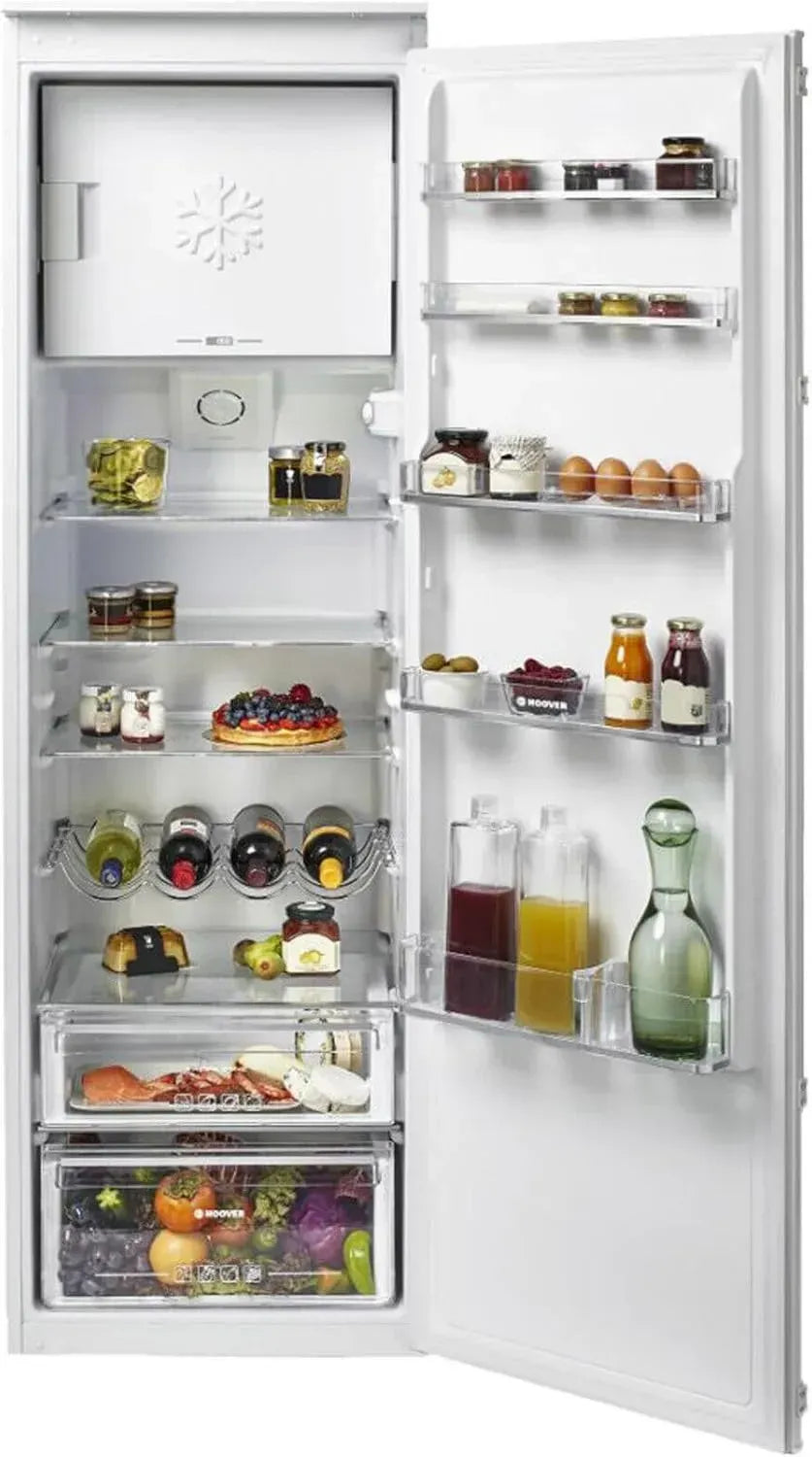 Hoover HBOD 174/N Einbaukühlschrank mit Gefrierfach, 177 cm, 286 Liter, Schlepptürsystem