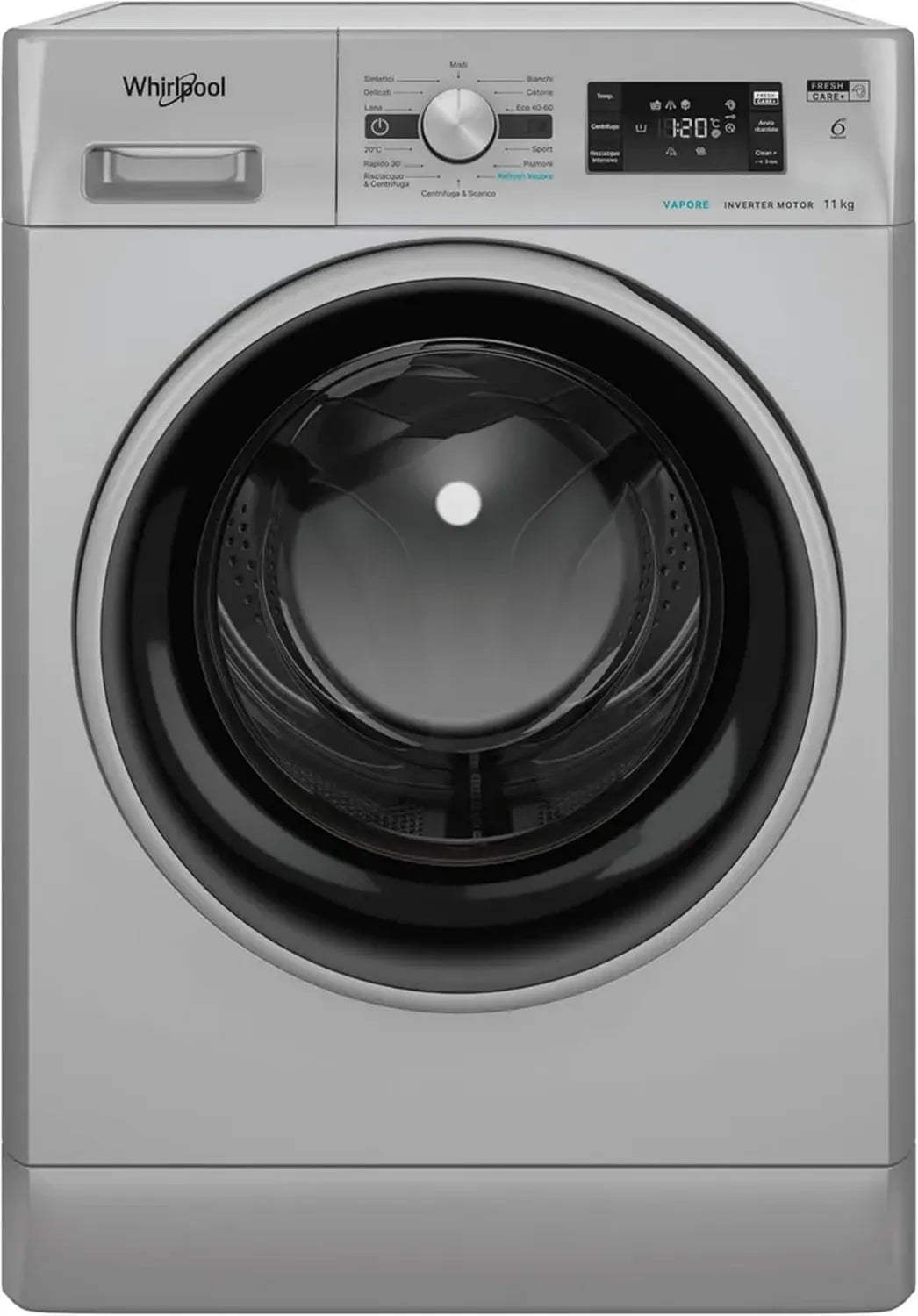 Whirlpool 11 kg Waschmaschine, Frontlader, 1400 U/Min, Silber, Energieklasse A