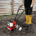Benzin-Gartenfräse, 2-Takt Motorhacke für Bodenbearbeitung, Arbeitsbreite 35 cm