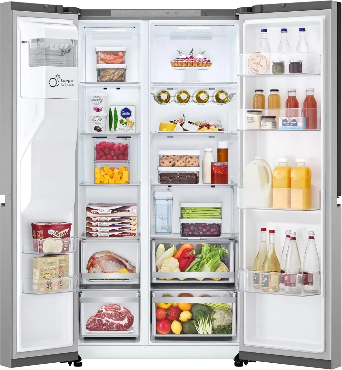 LG GSJE81PYBD Side-by-Side Kühlschrank 628 L, Eis- & Wasserspender, LINEARCooling, DoorCooling+, UVnano, Total NoFrost, Wi-Fi Smart Inverter, Schwarz, Energieklasse D